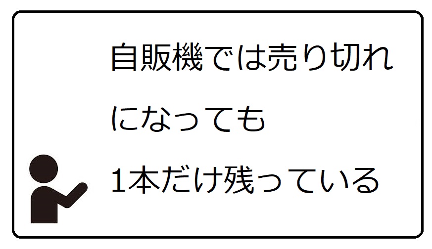 自販機では売り切れ時に１本だけ残っている【レベル1】 | 福岡で自販機設置・レンタルなら株式会社JiHAN（自販機2.0）